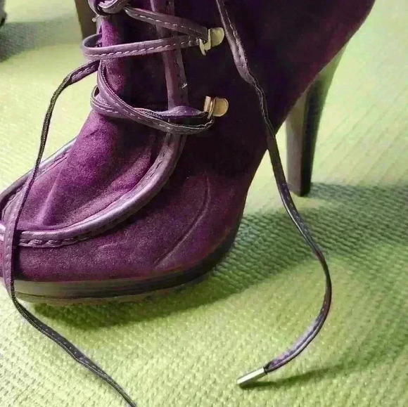 Just Fab women's purple suede heel ankle Booties size 7 US NWOT - Picture 11 of 15
